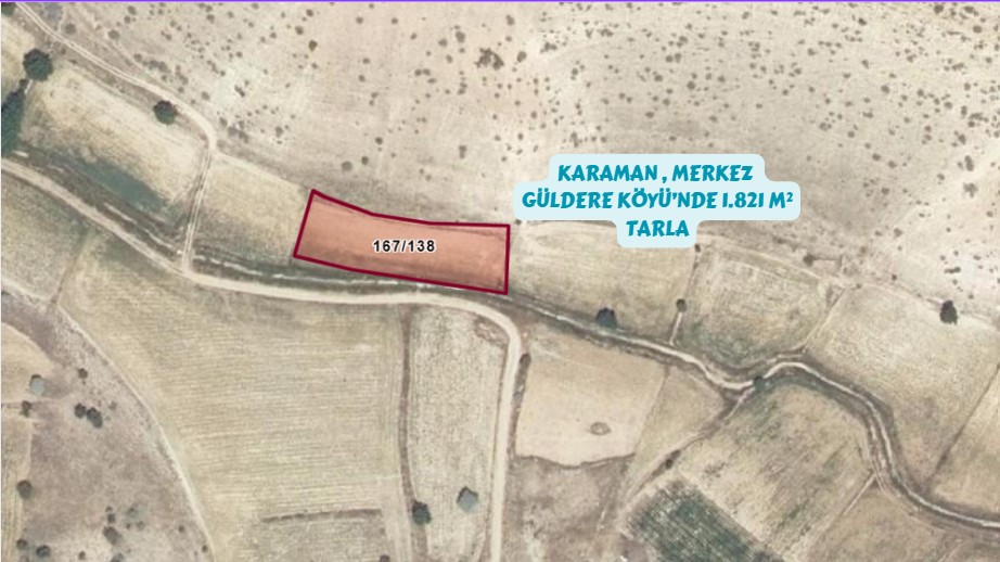 KARAMAN MERKEZ GÜLDERE KÖYÜ 1.821 M² TARLAMIZ SATILIKTIR. - KARAMAN MERKEZ fotoğraf 3